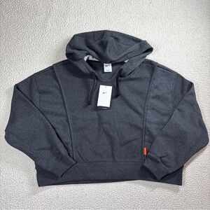 Nike Women’s Dri-FIT Gray 1X DJ6708-032 Loose Fit/PlusFleece Training Hoodie NWT